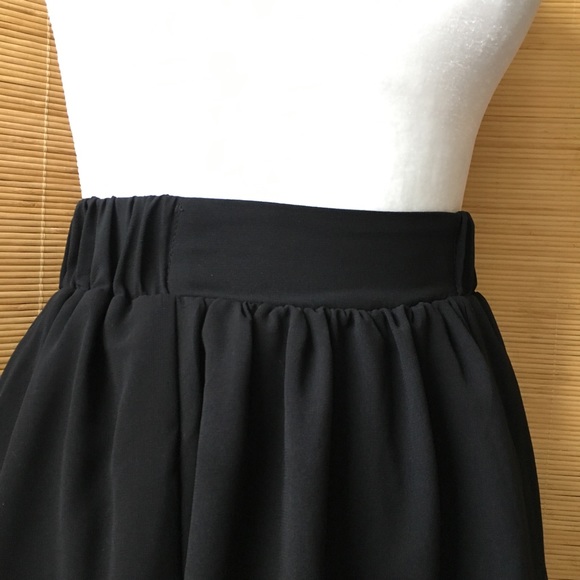 High Low Black Layered Skirt - Picture 5 of 8